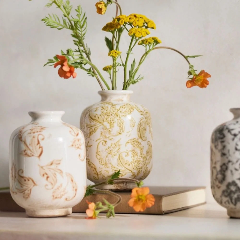 Distressed Patterned Vase